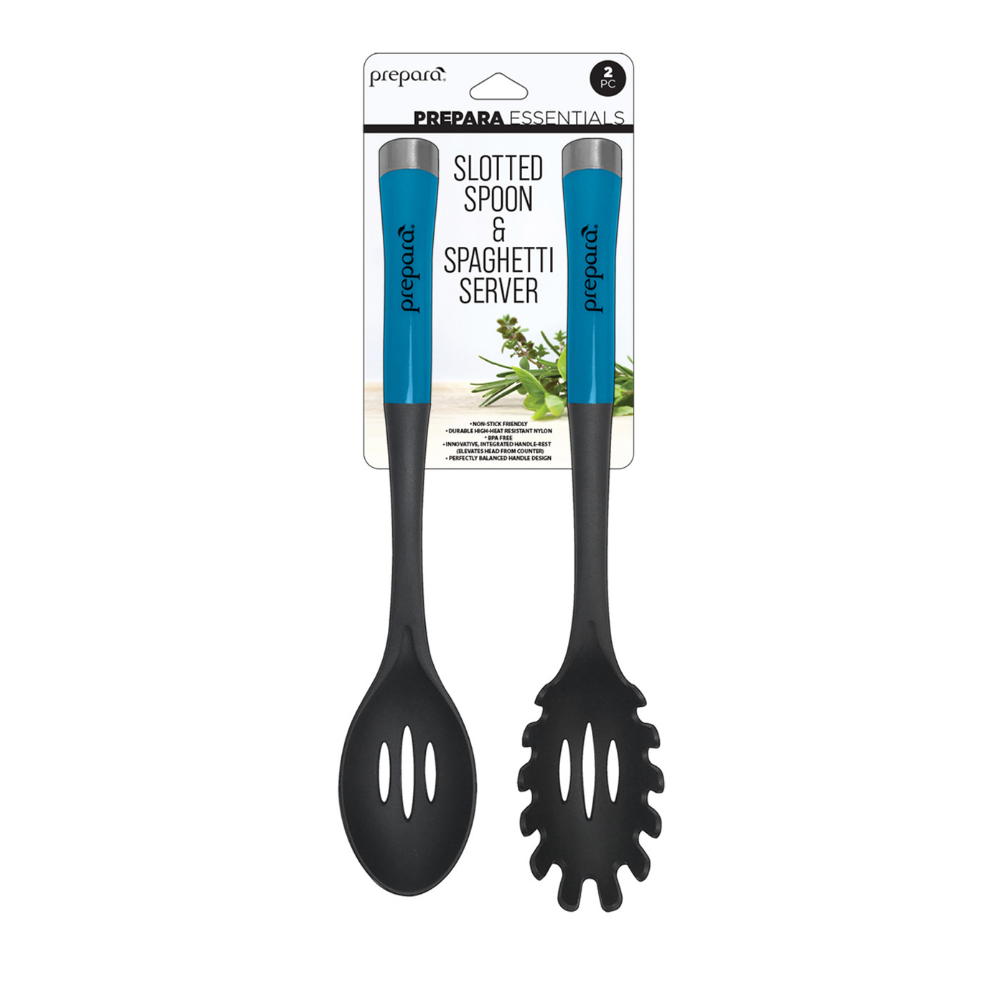 Utensil Set: Slotted Spoon & Spaghetti Server (2 Pack)