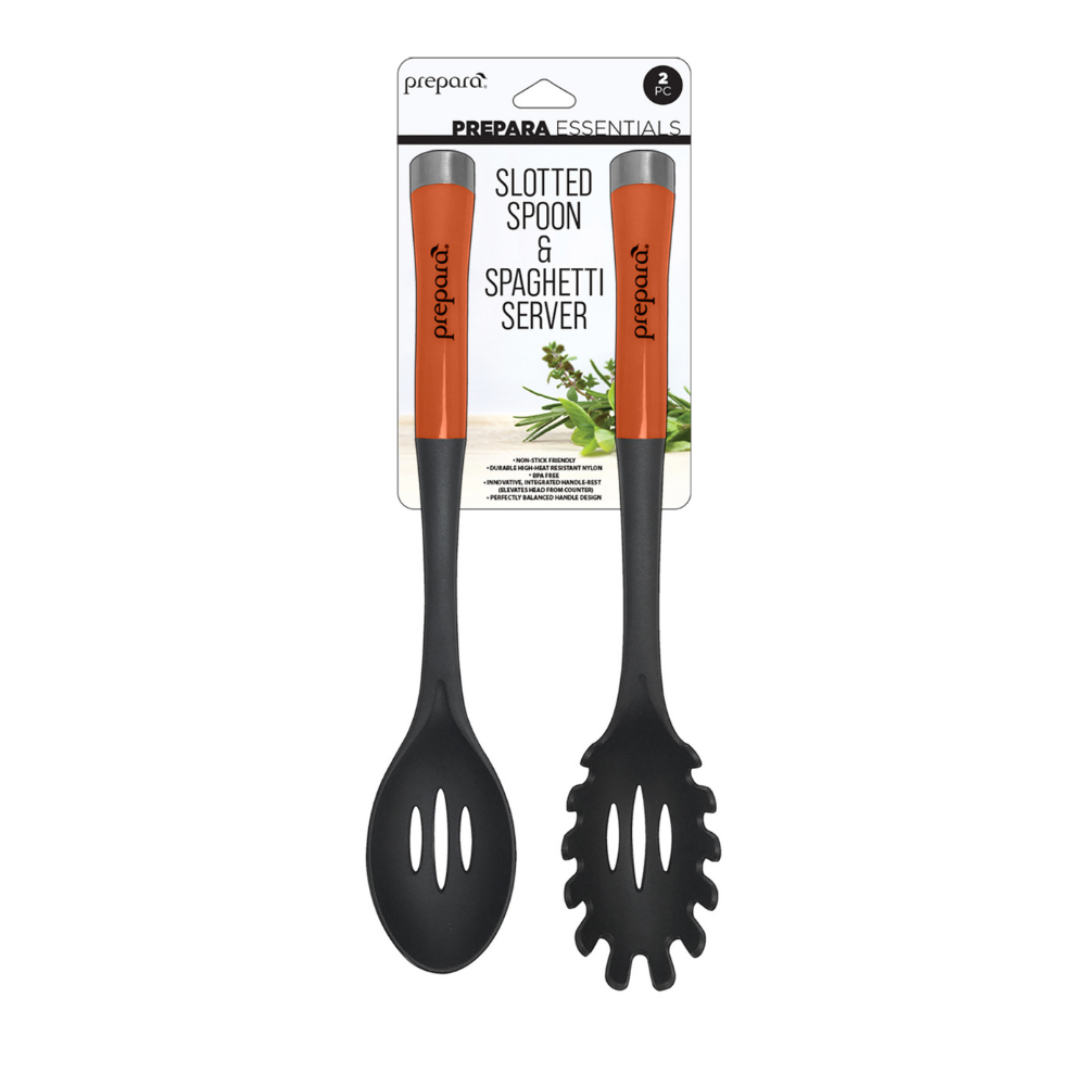Utensil Set: Slotted Spoon & Spaghetti Server (2 Pack)