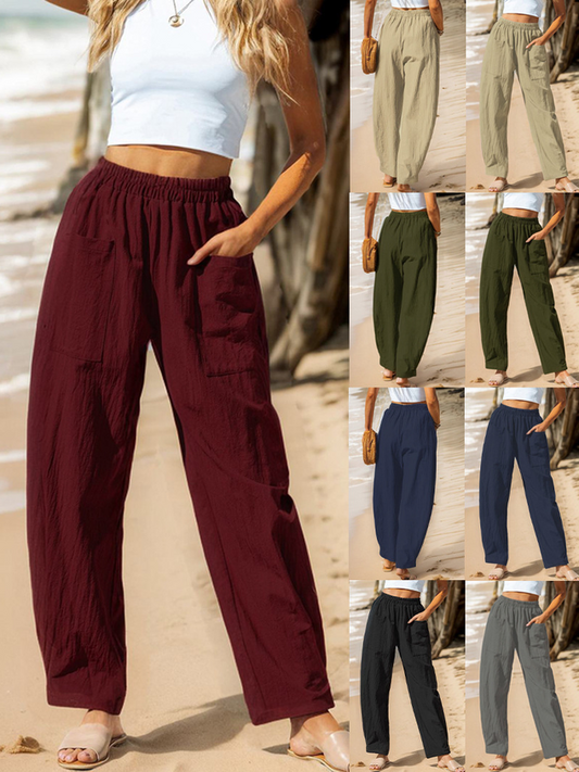 Women Plain Long Pants Casual Spring/Fall Trousers