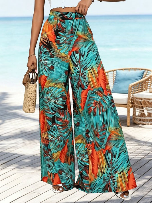 Women Leaf Long Pants Casual Spring/Fall Trousers